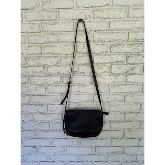 Fossil Black Leather Crossbody Bag Adjustable Strap Everyday  Purse Handbag - Picture 3 of 16